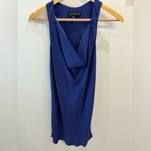 Liquid New York Blue Silk Racer Back Mini Dress Sz 4